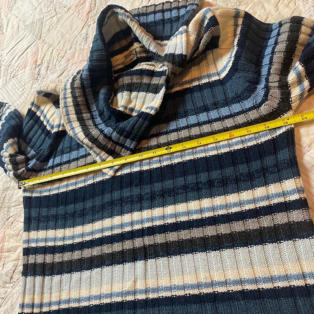 rave vintage y2k longsleeve blue and cream striped fairy grunge sweater - Picture 3 of 5